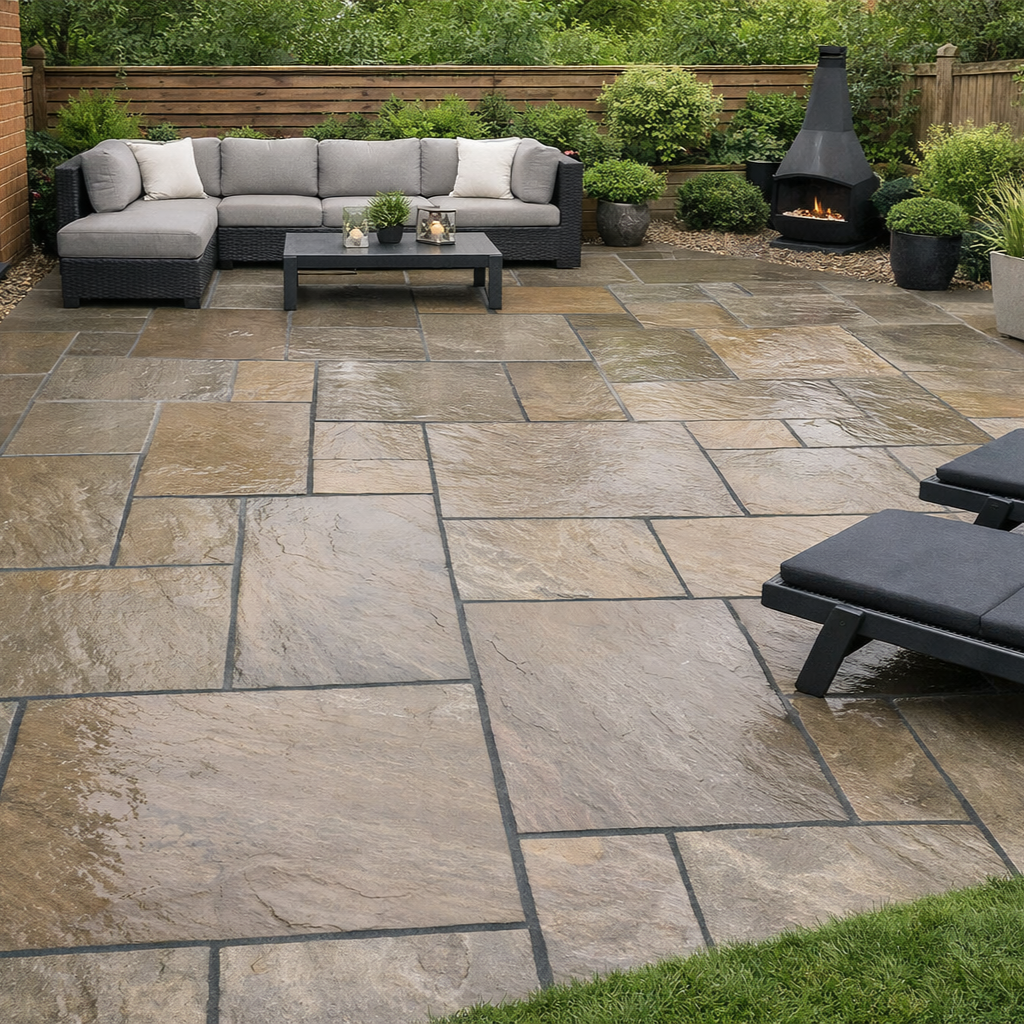 Autumn Brown Sandstone Paving