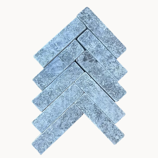 Sinai Pearl Egyptian Limestone Dark Grey 200 × 50 × 40mm Sand Etched & Light Tumbled Slimsetts